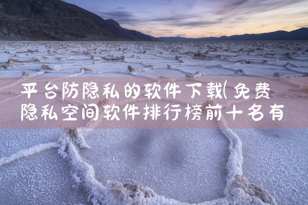 平台防隐私的软件下载