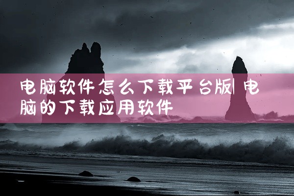电脑软件怎么下载平台版