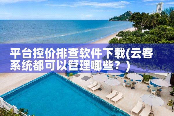 平台控价排查软件下载