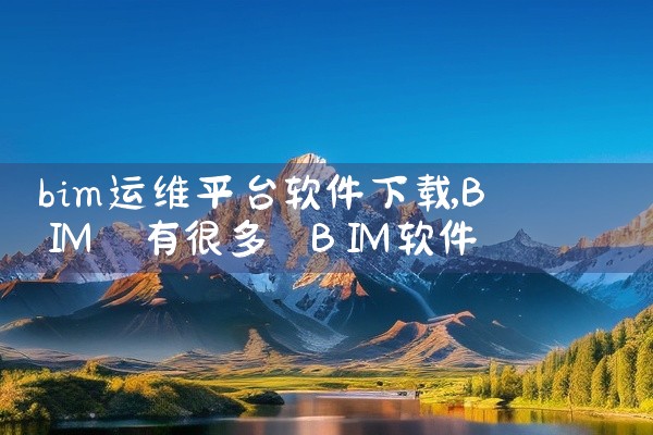 bim运维平台软件下载