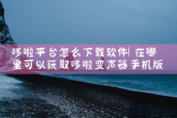 哆啦平台怎么下载软件